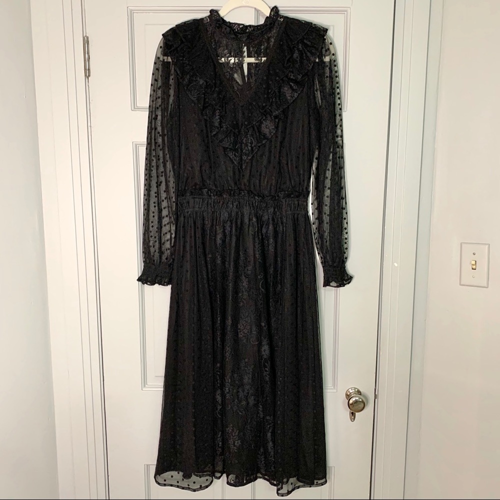 NWT Current Air Ruffled Yoke Lace Dress - Picture 2 of 6